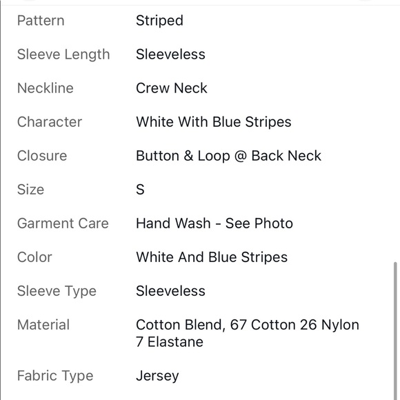 J Crew Factory Women’s Sz S Shell Top W/ Rhinestone At Neck Blue White C5979 - Picture 8 of 9